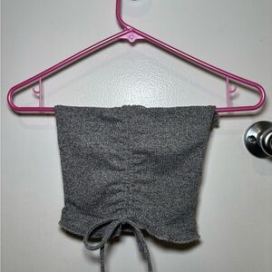 Gray Ruched Tube Top